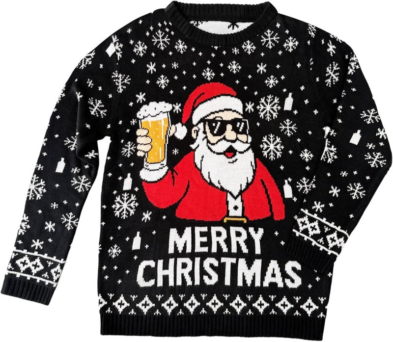 VUTAQE Ugly Christmas Sweater Men: Funny Snowflake Santa Hilarious Xmas Claus Soft Pullover Long Sleeve Knitted Sweaters - Image 3